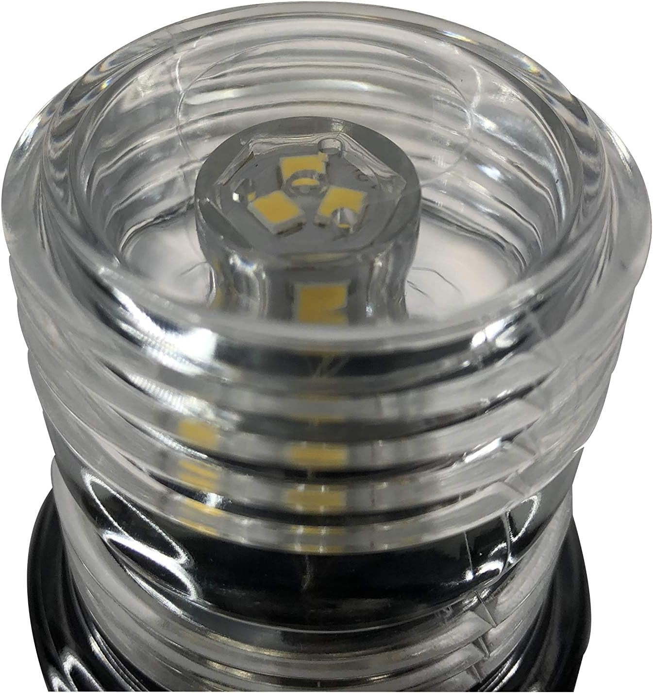 12V Marine Boat Yacht Pontoon Navigation Anchor Light 360 Degrees All around Nature White LED Splashproof Black Housing USCG Certified Approved (Plug-In Base (H=25"))
